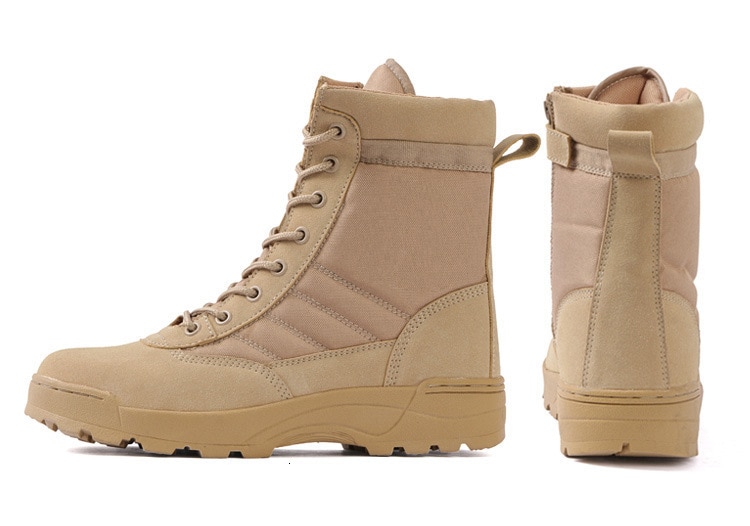 Army Military Tactical Boots Autumn Winter Outdoor Men Desert Ankle Boots Unisex High Top Lace Up Non-slip Shoes