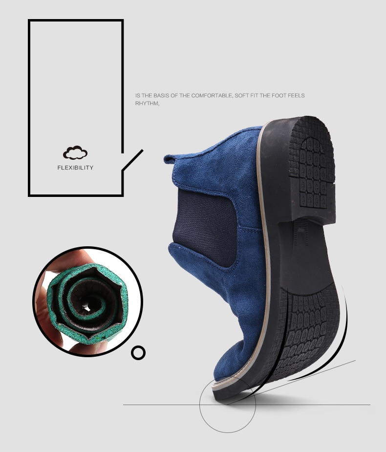 Casual For Men Ankle Chelsea Boots Men Shoes Cow Suede Leather Slip On Motorcycle Men Boot