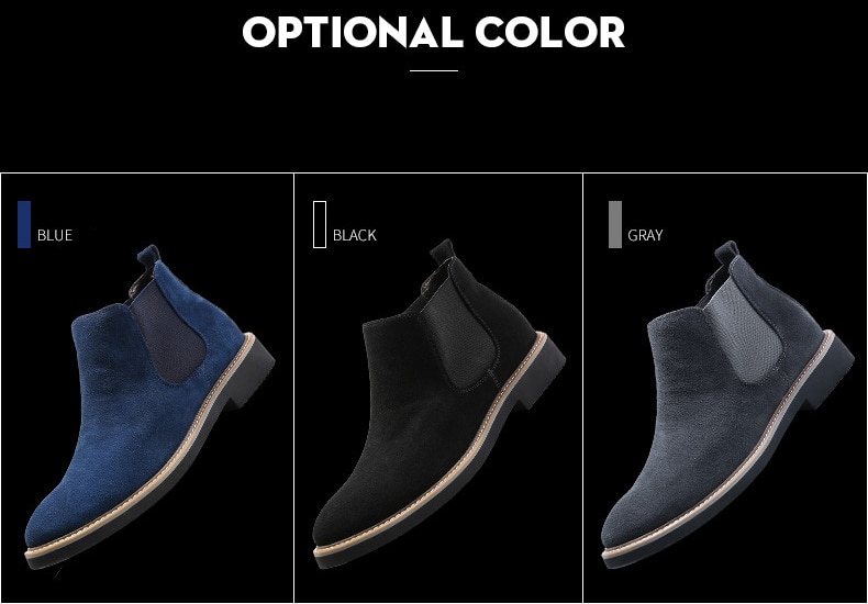 Casual For Men Ankle Chelsea Boots Men Shoes Cow Suede Leather Slip On Motorcycle Men Boot