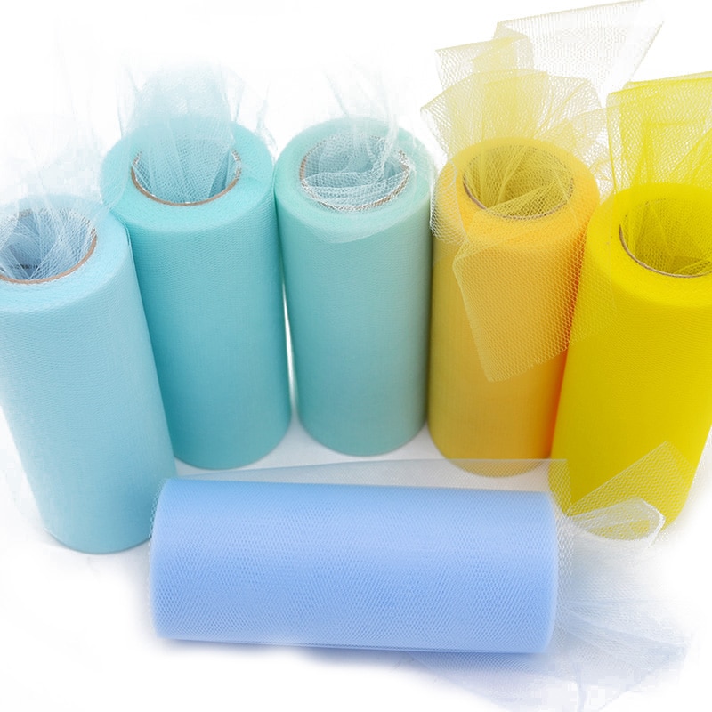 Tulle Roll 15cm 25Yards Roll Fabric Spool Tutu Party Baby Shower Birthday Gift Wrap Wedding Decoration Christmas Event Supplies