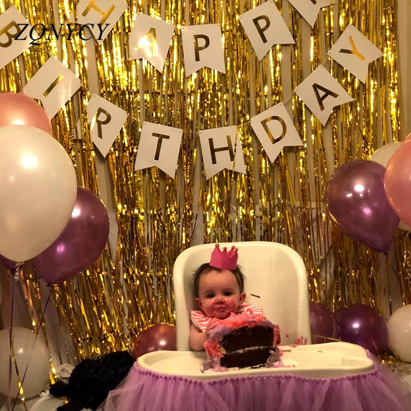 2M 3M Gold Silver Metallic Foil Tinsel Fringe Curtain Birthday Party Decoration Wedding Photography Backdrop Curtain Photo Props