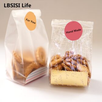 20Sets Christmas Gift Bag Cookie Candy Bags Plastic Bag Lollypop Bread Packing Party Wedding Decoration Chocolate Box