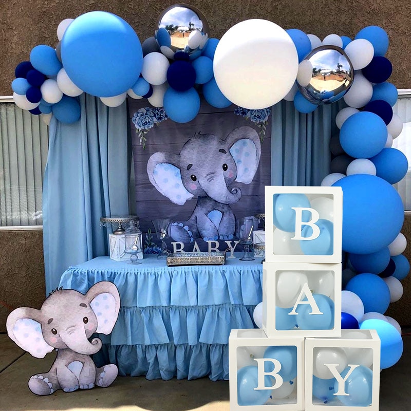 Baby Transparent Box Storage Balloon Baby Shower Decorations Kids Baby Shower Boy Girl Gifts Wedding Decor Storage Box