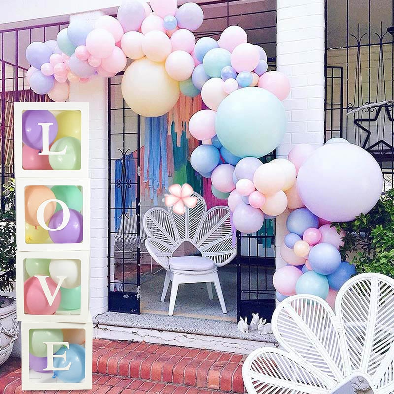 Baby Transparent Box Storage Balloon Baby Shower Decorations Kids Baby Shower Boy Girl Gifts Wedding Decor Storage Box