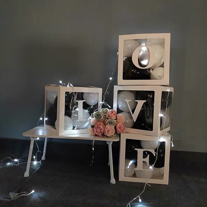 Baby Transparent Box Storage Balloon Baby Shower Decorations Kids Baby Shower Boy Girl Gifts Wedding Decor Storage Box