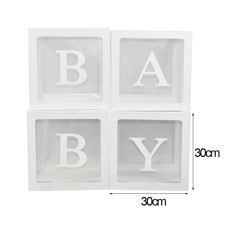 Baby Transparent Box Storage Balloon Baby Shower Decorations Kids Baby Shower Boy Girl Gifts Wedding Decor Storage Box