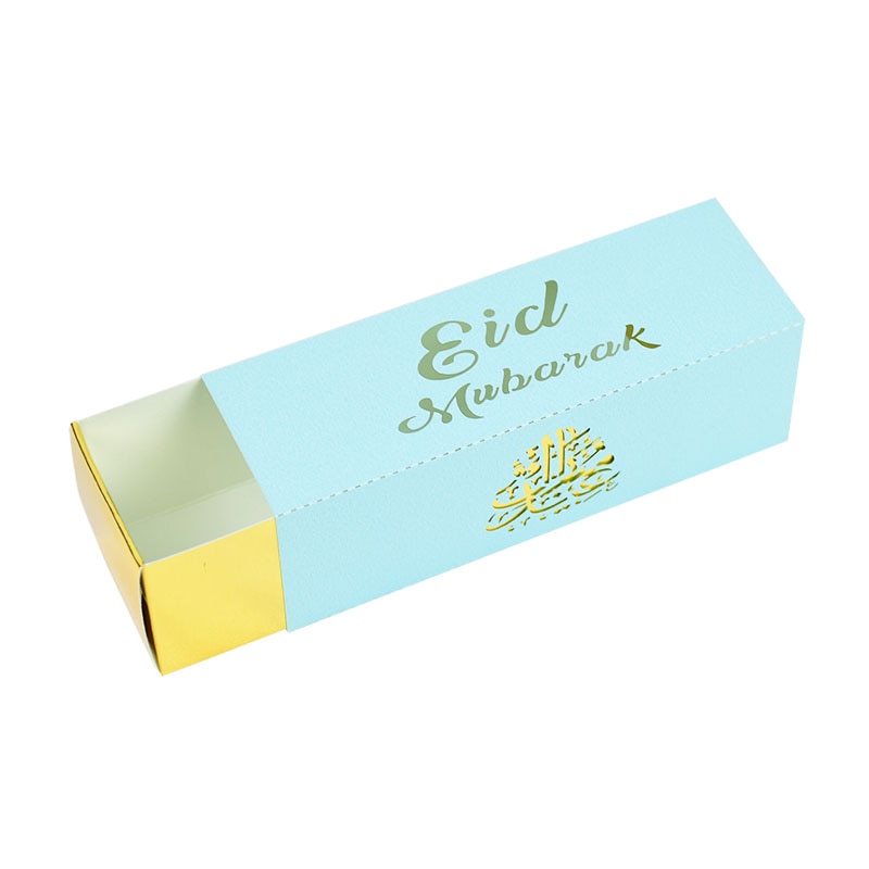 10pcs Eid Mubarak Chocolate Candy Box Ramadan Kareem Favor Gift Box DIY Islamic Muslim Festival Happy Al-Fitr Eid Party Supplies