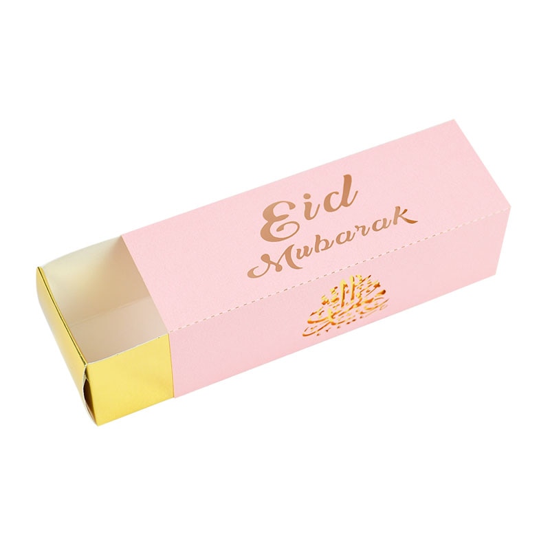 10pcs Eid Mubarak Chocolate Candy Box Ramadan Kareem Favor Gift Box DIY Islamic Muslim Festival Happy Al-Fitr Eid Party Supplies