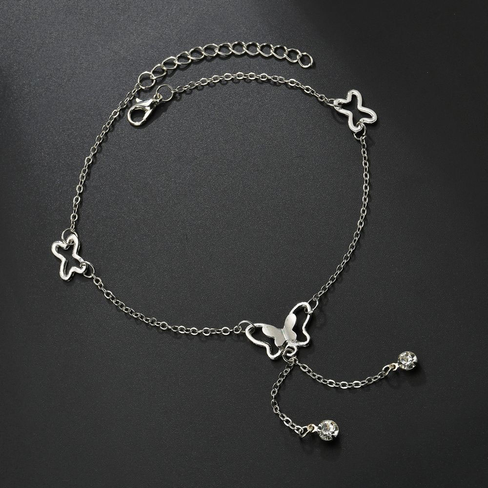 Yobest Sweet Simple Butterfly Shape Anklet Bracelet Gold Silver color Chain Beach Foot Sandal for Women Gift