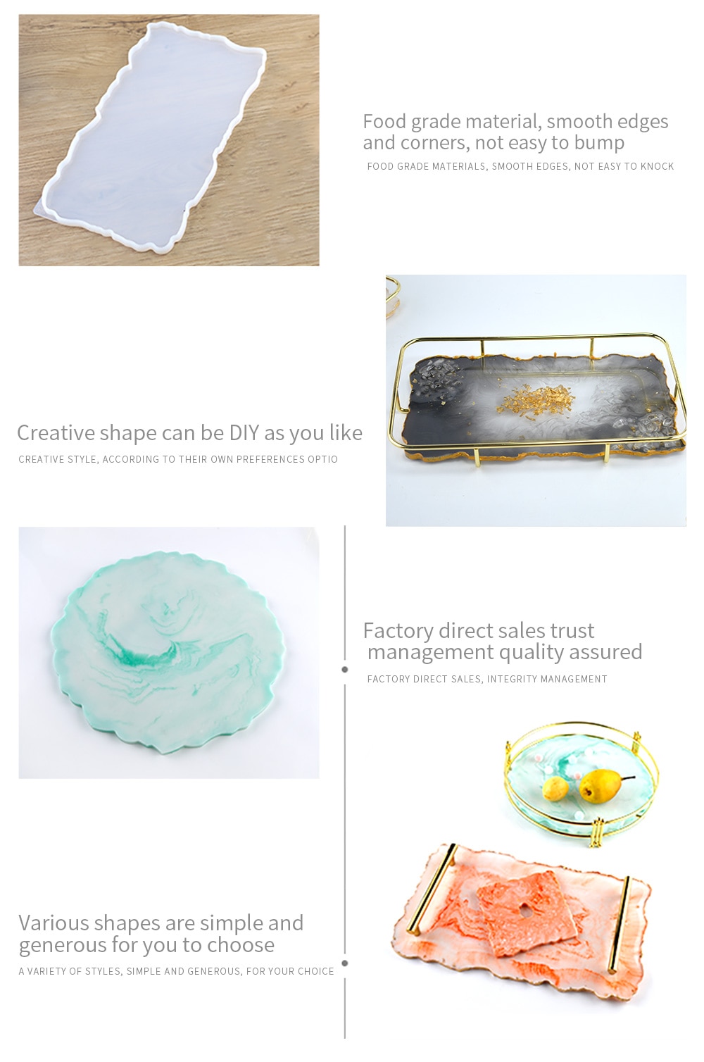 Hot Sell Home Decorative Craft Mold DIY Fruit Tray Table Mat Resin Silicone Base Coaster Tray Mold For Jewelry Making Resin Mold