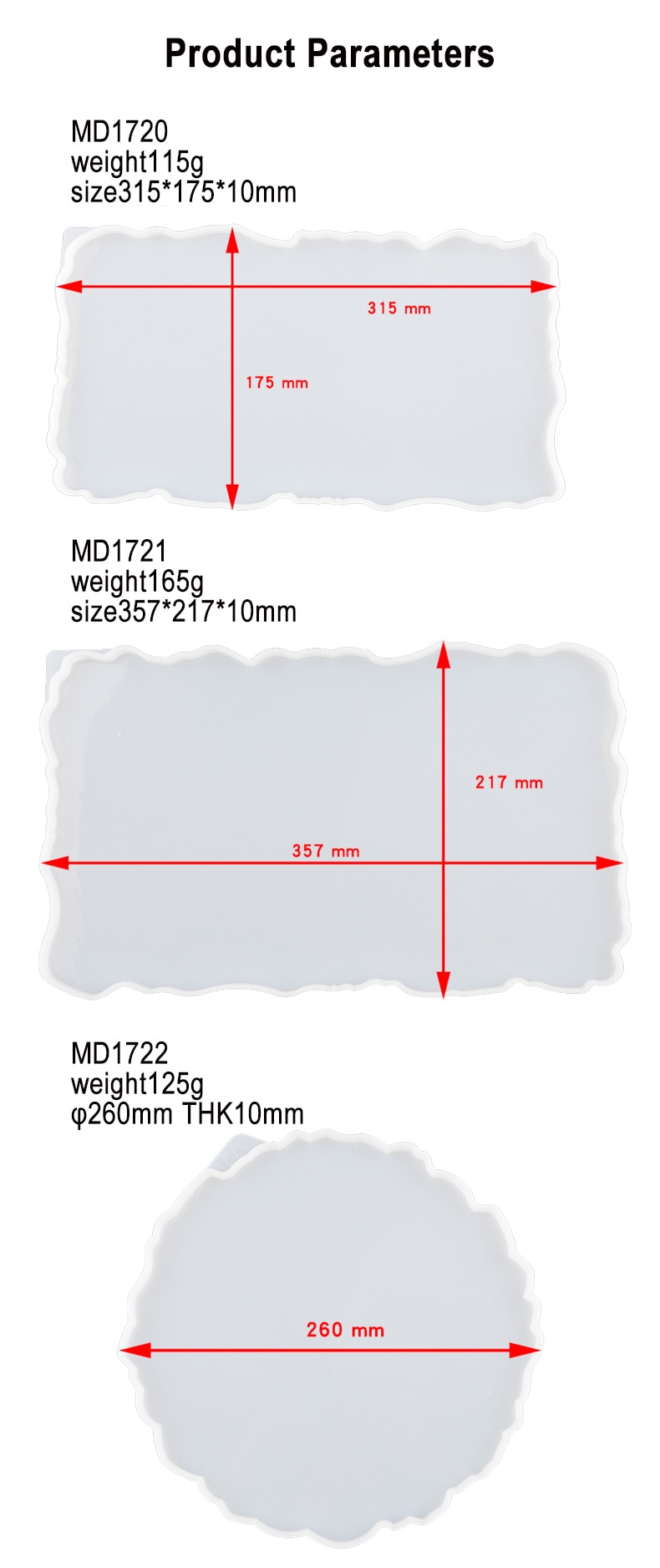 Hot Sell Home Decorative Craft Mold DIY Fruit Tray Table Mat Resin Silicone Base Coaster Tray Mold For Jewelry Making Resin Mold