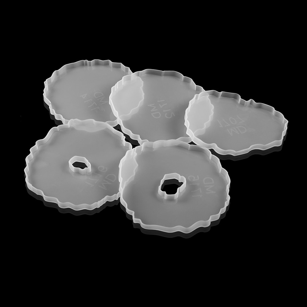 Coaster Epoxy Molds Wave Table Silicone Mold Wine Glass Coasters Epoxy Moulds For Family Gathering Party Jewelry Making Findings