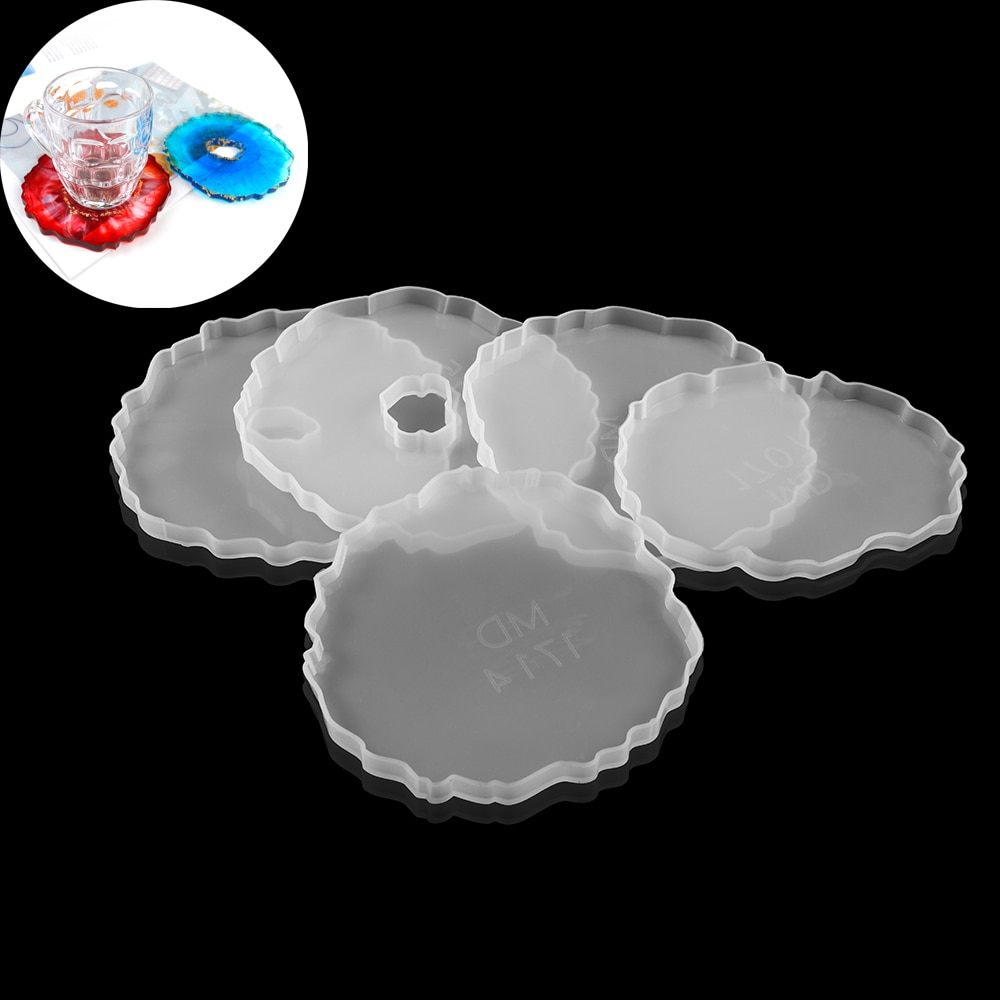 Coaster Epoxy Molds Wave Table Silicone Mold Wine Glass Coasters Epoxy Moulds For Family Gathering Party Jewelry Making Findings