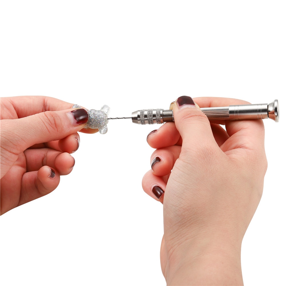1 Set Metal Hand Drill Equipments UV Resin Mold Tools and Handmade Jewelry Tool with 0.8mm-3.0mm Drill Screw for Resin Casting