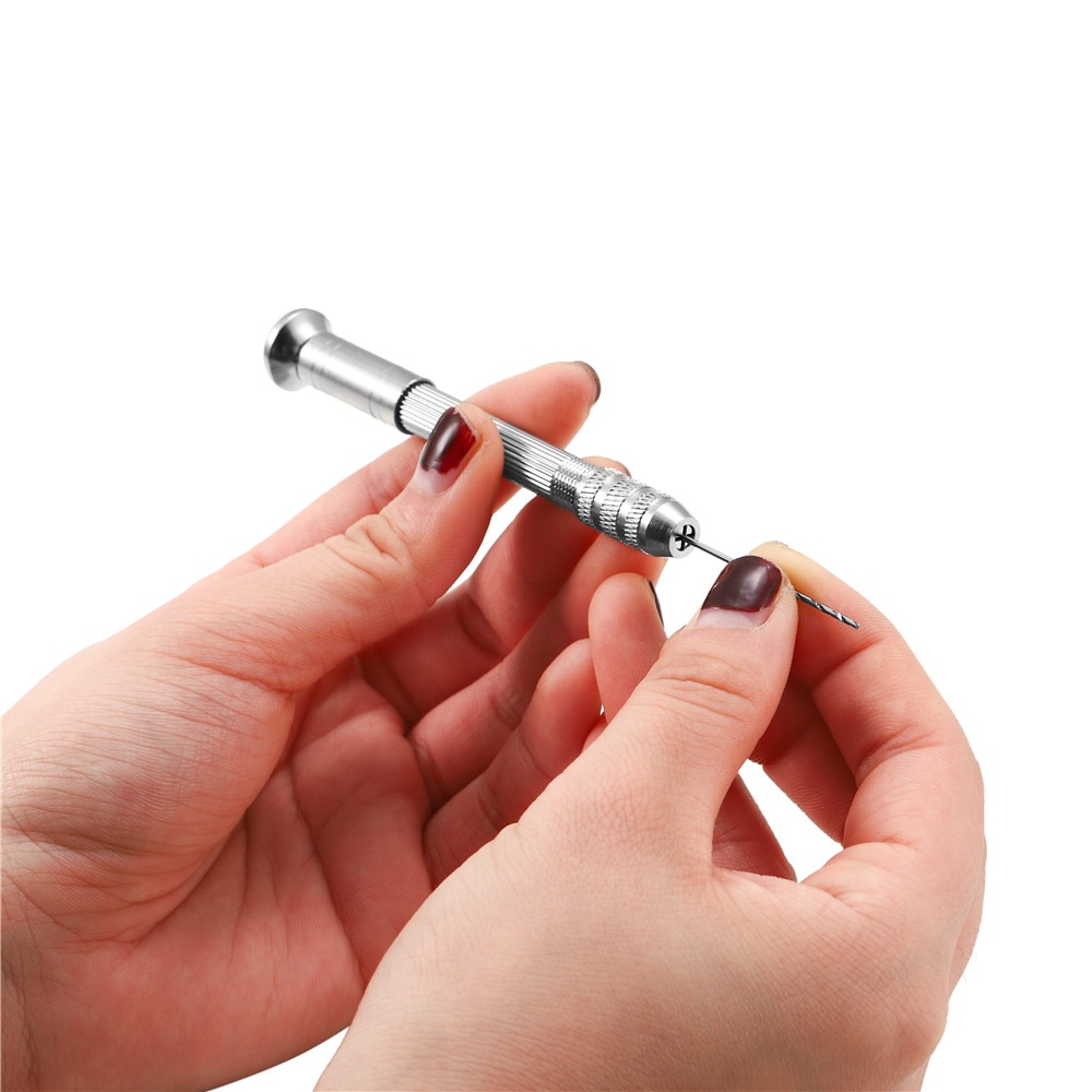 1 Set Metal Hand Drill Equipments UV Resin Mold Tools and Handmade Jewelry Tool with 0.8mm-3.0mm Drill Screw for Resin Casting