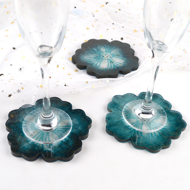 30 Styles Epoxy Resin Coaster Molds Silicone DIY Wine Cup Holder Map Irregular Wave Agate Casting Mold For Resin Craft DM010