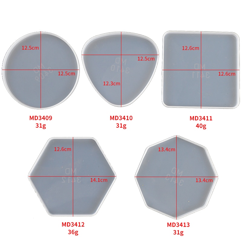 30 Styles Epoxy Resin Coaster Molds Silicone DIY Wine Cup Holder Map Irregular Wave Agate Casting Mold For Resin Craft DM010