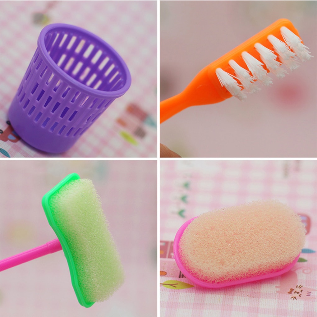 9pcs /set Mini Doll Accessories Household Cleaning Tools For Doll Accessories High Quality Dollhouse Kids Educational Toy