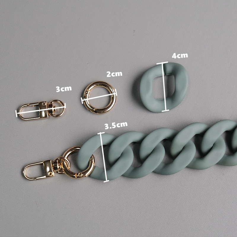 Handbag Accessory Chain Black White Green Resin Chain Luxury Frosted Strap Women Clutch Shoulder Purse Chain