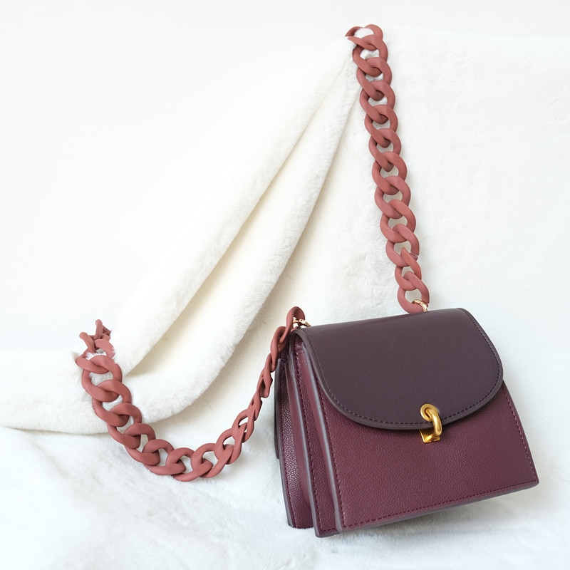 Handbag Accessory Chain Black White Green Resin Chain Luxury Frosted Strap Women Clutch Shoulder Purse Chain