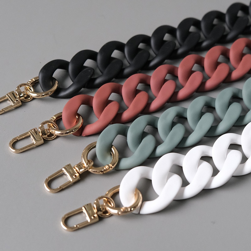 Handbag Accessory Chain Black White Green Resin Chain Luxury Frosted Strap Women Clutch Shoulder Purse Chain