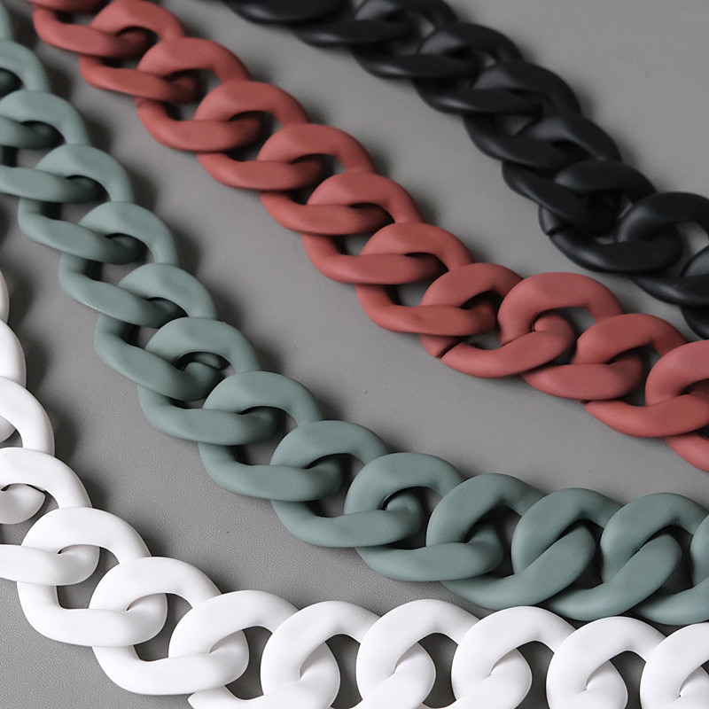 Handbag Accessory Chain Black White Green Resin Chain Luxury Frosted Strap Women Clutch Shoulder Purse Chain