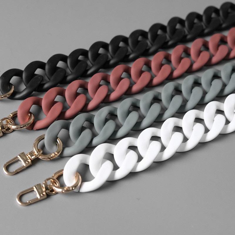 Handbag Accessory Chain Black White Green Resin Chain Luxury Frosted Strap Women Clutch Shoulder Purse Chain
