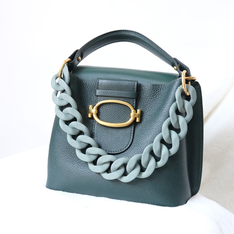 Handbag Accessory Chain Black White Green Resin Chain Luxury Frosted Strap Women Clutch Shoulder Purse Chain