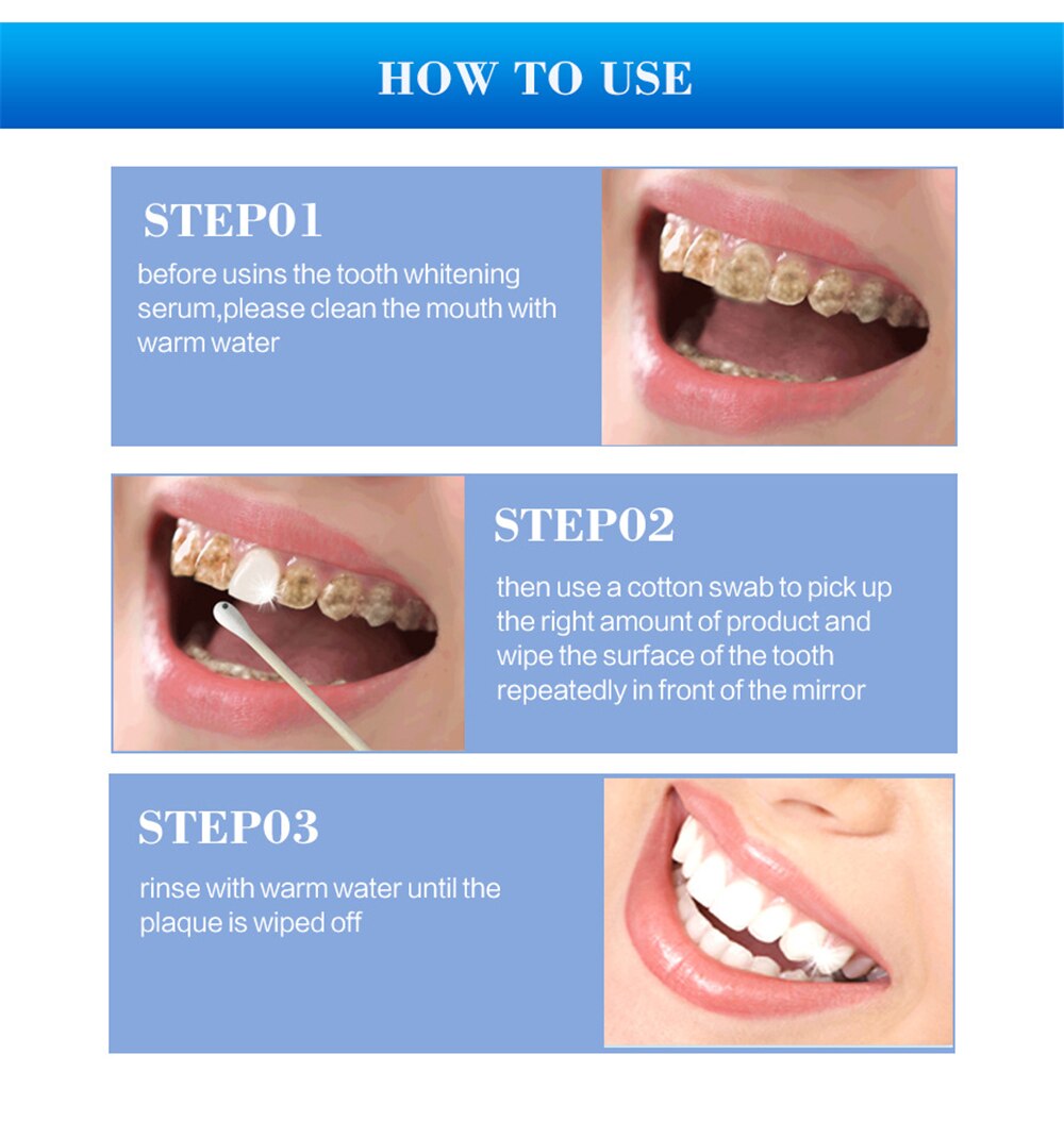 Teeth Whitening Serum Gel Dental Oral Hygiene Effective Remove Stains Plaque Teeth Cleaning Essence Dental Care Toothpaste