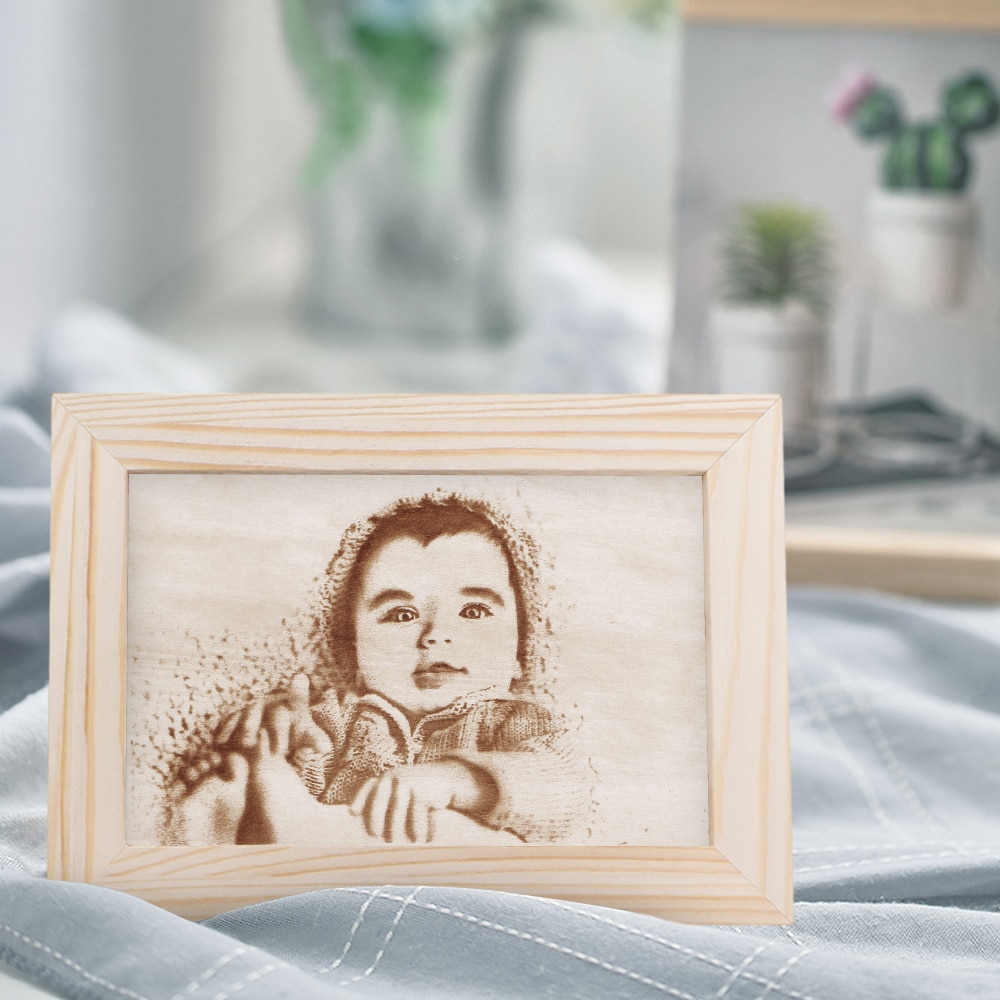 Custom Photo Engraved Wood Picture Frame Personalized Natural Wooden Photo Frame Wedding Accessories Family Gift for lovers