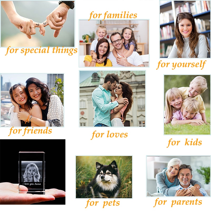 Personalized Custom Crystal Photo Frame Laser Engraved Your Image Crystal  Wedding Anniversary Birthday Gifts For Friends