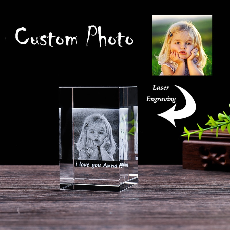 Personalized Custom Crystal Photo Frame Laser Engraved Your Image Crystal  Wedding Anniversary Birthday Gifts For Friends