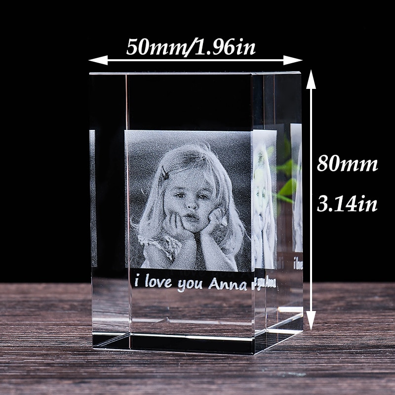 Personalized Custom Crystal Photo Frame Laser Engraved Your Image Crystal  Wedding Anniversary Birthday Gifts For Friends