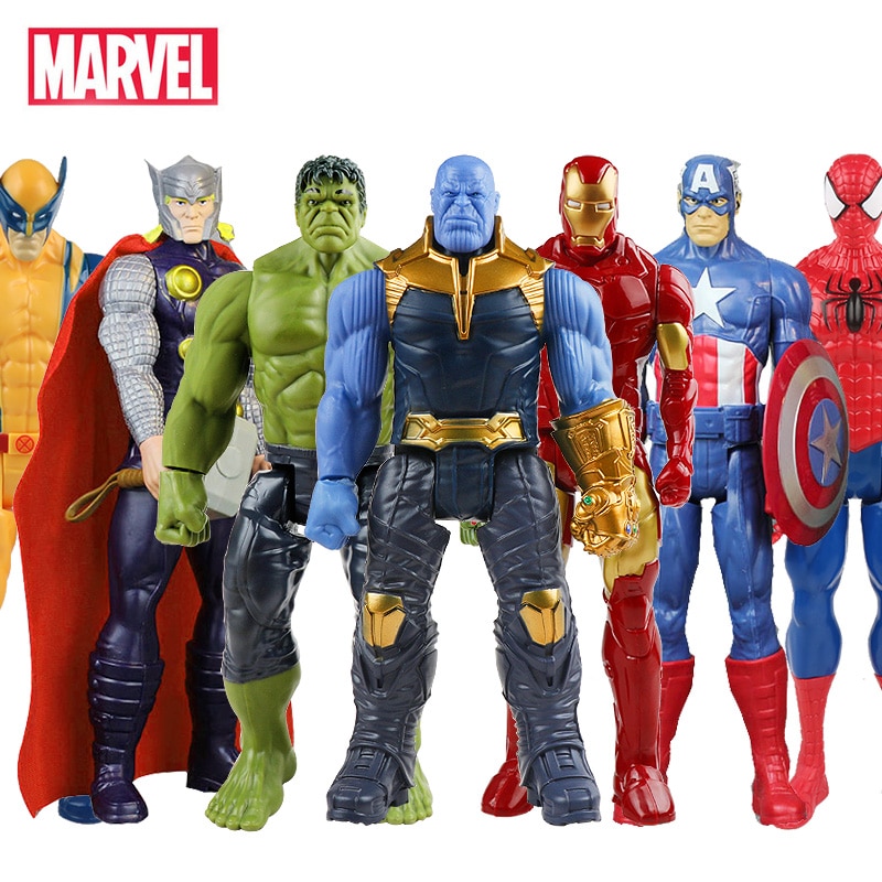 30cm Marvel Super Heroes Avengers Endgame Thanos Hulk Captain America Thor Wolverine Venom Action Figure Toys Doll for Kid Boy