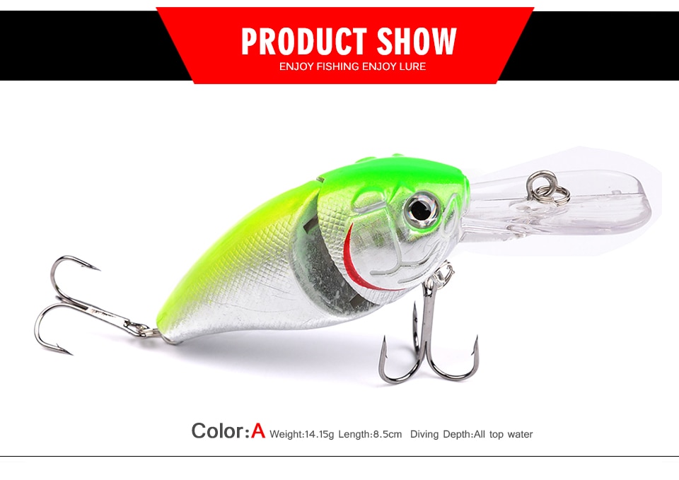 1PCS Crank Bait 8.5cm 14.15g Swim Fish Fishing Lure Artificial Hard Topwater Lures