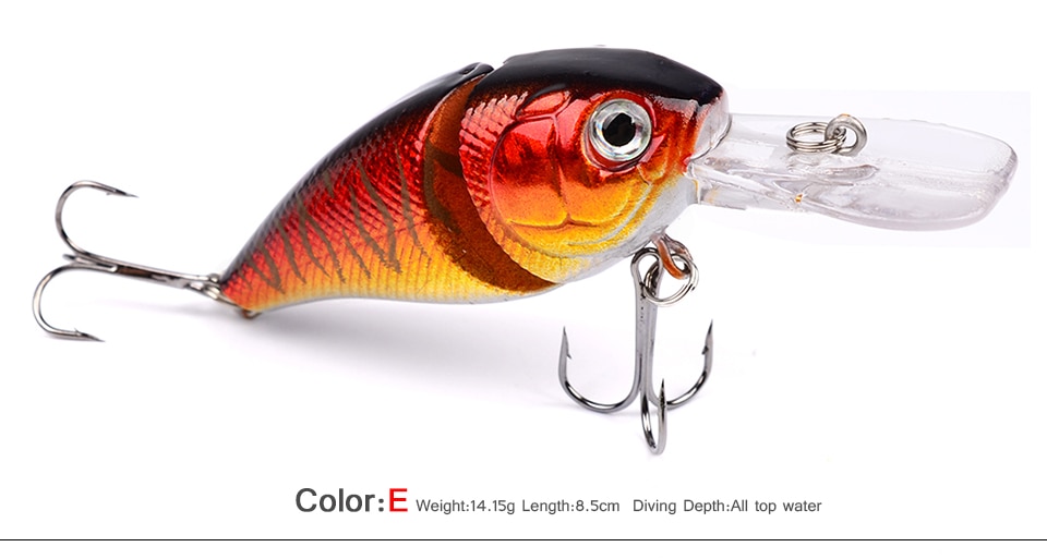 1PCS Crank Bait 8.5cm 14.15g Swim Fish Fishing Lure Artificial Hard Topwater Lures