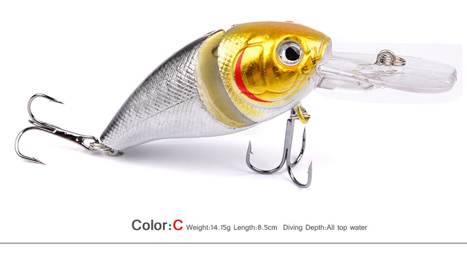 1PCS Crank Bait 8.5cm 14.15g Swim Fish Fishing Lure Artificial Hard Topwater Lures