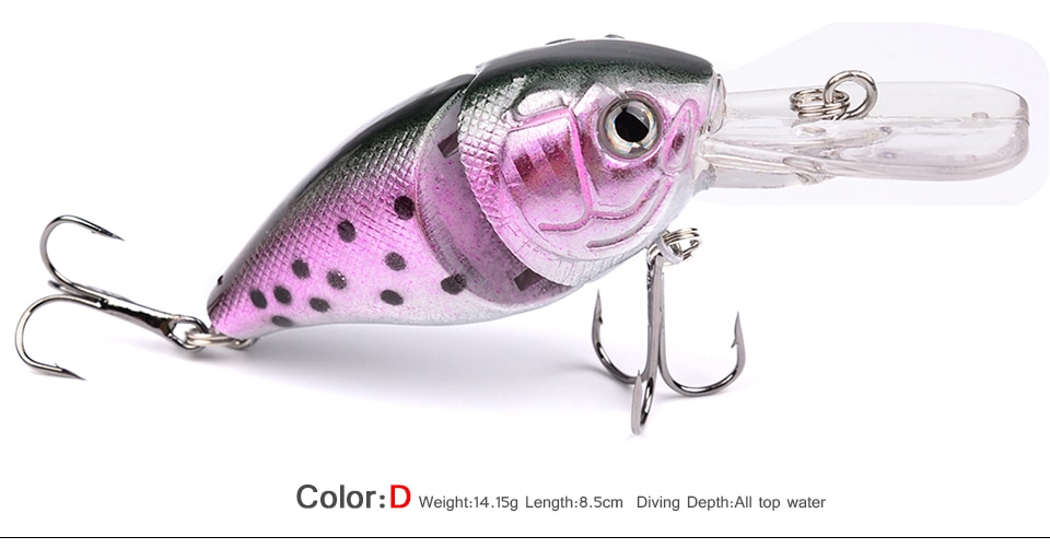 1PCS Crank Bait 8.5cm 14.15g Swim Fish Fishing Lure Artificial Hard Topwater Lures