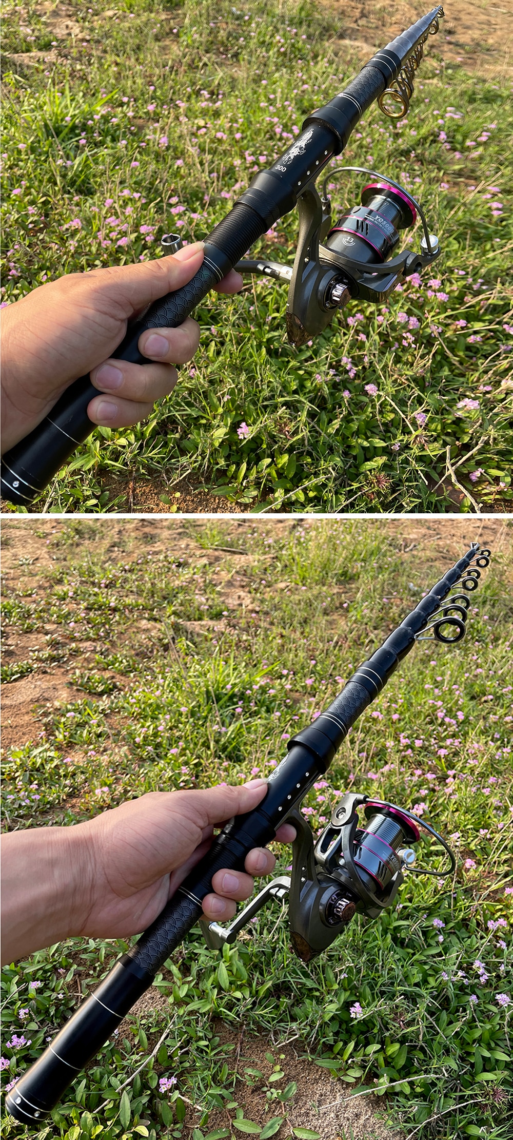 Telescopic Sea Rock Fishing Rod With Spinning Reels Combos Fishing Reel Pole Sets Kit For Travel Fishing Tackle