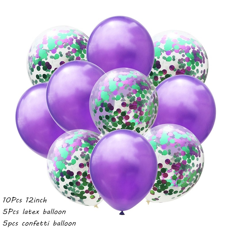 10Pcs Metal Latex Balloons Confetti Balloon Set For Wedding Birthday Party Balloon Decoration Baby Shower Helium Balloons