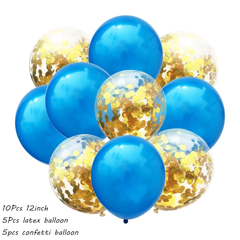 10Pcs Metal Latex Balloons Confetti Balloon Set For Wedding Birthday Party Balloon Decoration Baby Shower Helium Balloons