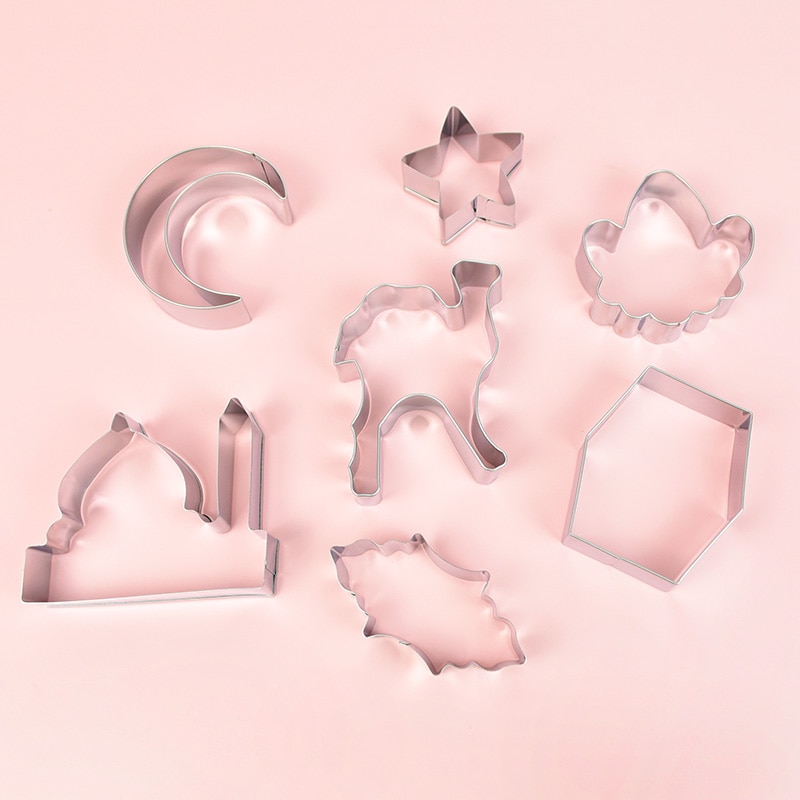 Eid Mubarak Cookie Cutter Set Moon Star Biscuit Mold DIY Cake Baking Tools Ramadan Kareem Islamic Muslim Party Home Decorations