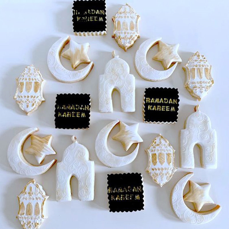 Eid Mubarak Cookie Cutter Set Moon Star Biscuit Mold DIY Cake Baking Tools Ramadan Kareem Islamic Muslim Party Home Decorations