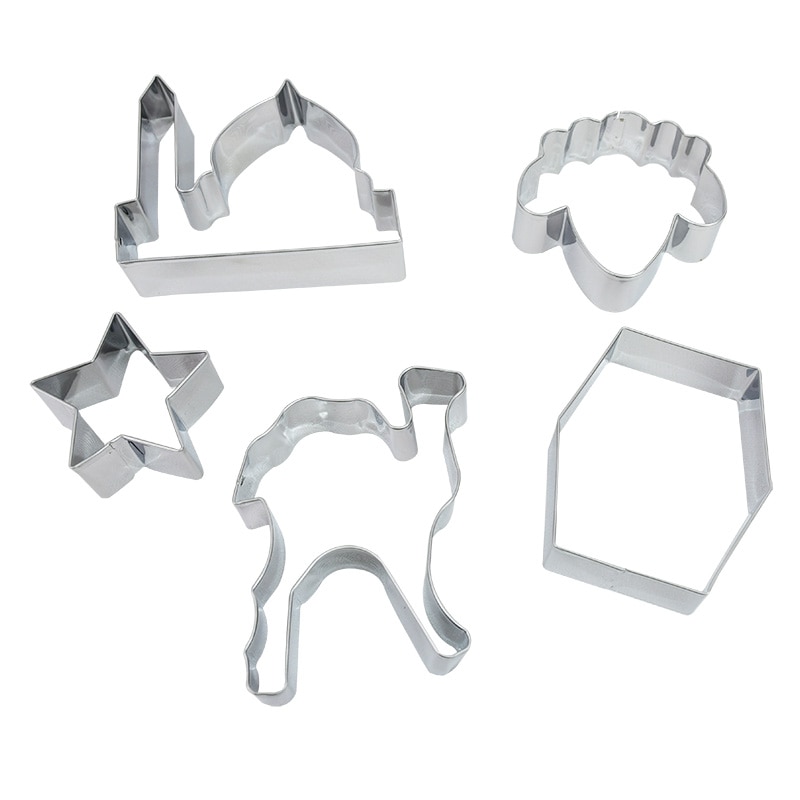 Eid Mubarak Cookie Cutter Set Moon Star Biscuit Mold DIY Cake Baking Tools Ramadan Kareem Islamic Muslim Party Home Decorations