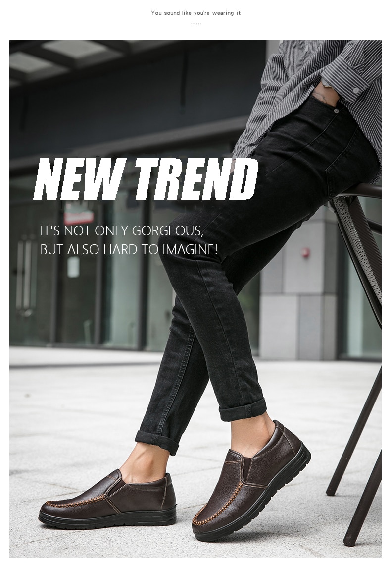 Men Loafers Light Leather Casual Shoes 2020 Autumn Male Outdoor Walking Shoes Comfortable Mens Sneakers Soft Loafers Men's Shoes