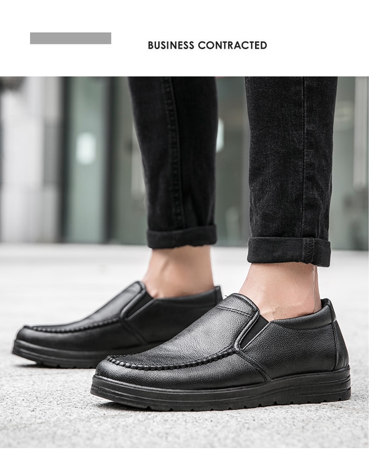 Men Loafers Light Leather Casual Shoes 2020 Autumn Male Outdoor Walking Shoes Comfortable Mens Sneakers Soft Loafers Men's Shoes