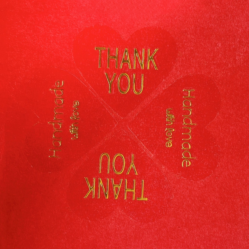 100pcs Transparent hot stamp thank you Handmade with love seal sticker Self-Adhesive stickers DIY Gifts Baking Package Label