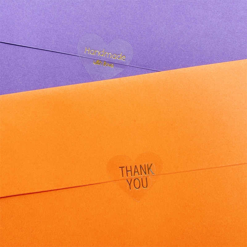 100pcs Transparent hot stamp thank you Handmade with love seal sticker Self-Adhesive stickers DIY Gifts Baking Package Label