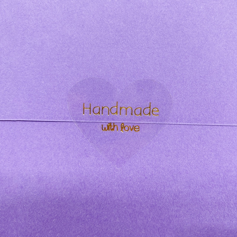 100pcs Transparent hot stamp thank you Handmade with love seal sticker Self-Adhesive stickers DIY Gifts Baking Package Label