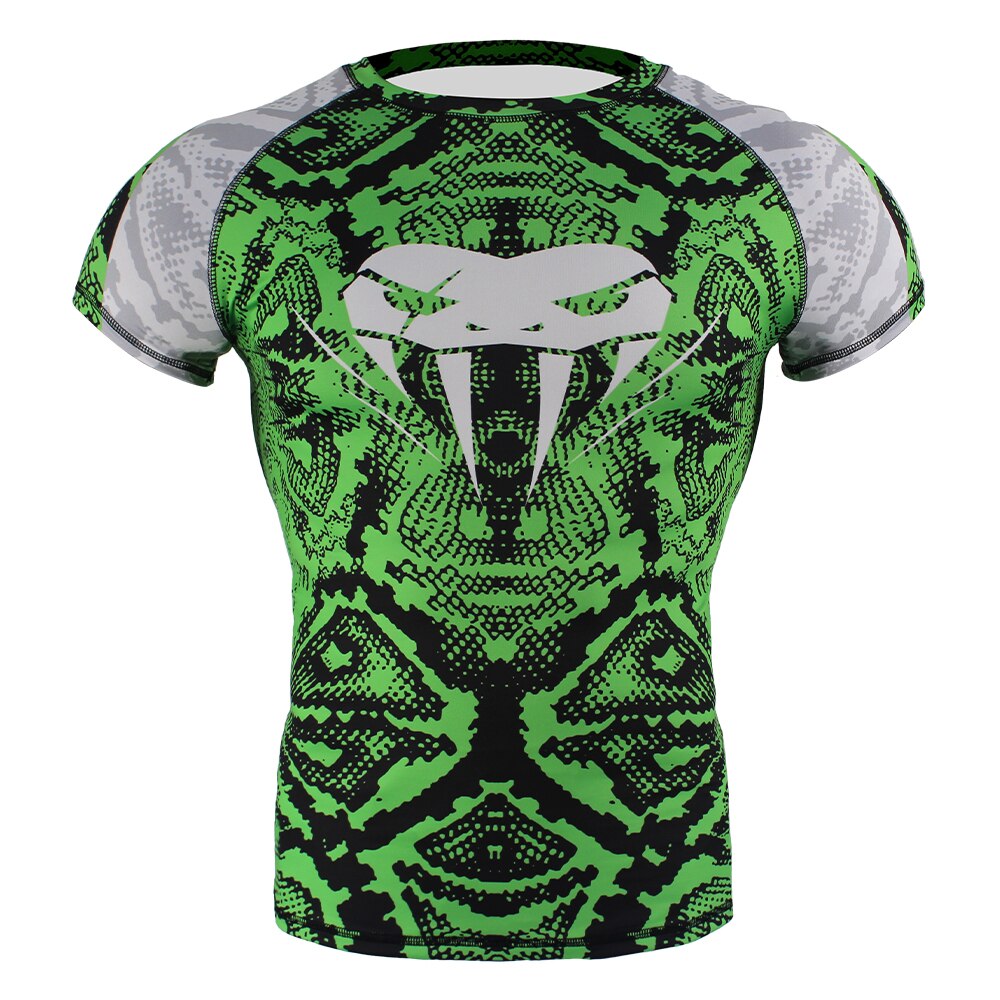snake scale short sleeve fitness MMA Boxing jerseys tiger muay thai rashguard jiu jitsu king boxing t shirt mma compression